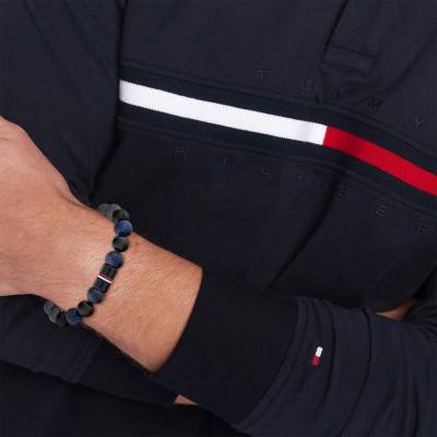 Bracelet Jameson en Acier Noir, Onyx, Sodalites & Hématites, Longueur 19 cm Ajustable - 2790630 - Tommy Hilfiger