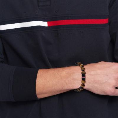 Bracelet Jameson en Acier Noir, Onyx & Oeils de Tigre, Longueur 19 cm Ajustable - 2790631 - Tommy Hilfiger
