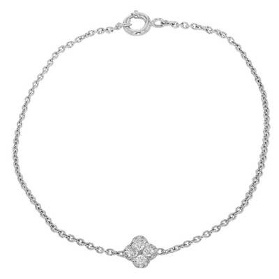 Bracelet Nixie en Or Blanc & Diamants 0,16 ct, Longueur 18 cm - Divine