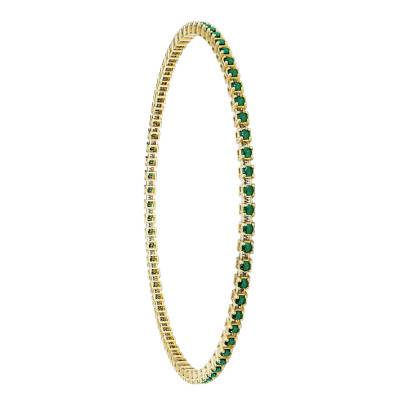 Bracelet Riviere en Or Jaune 750 & Emeraude, Longueurs 16, 18 et 20 cm - Divine