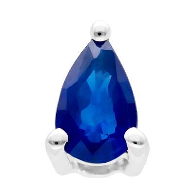 375/1000 White Gold Pear-Cut Pendant & 0.25 ct Sapphire - Aurora