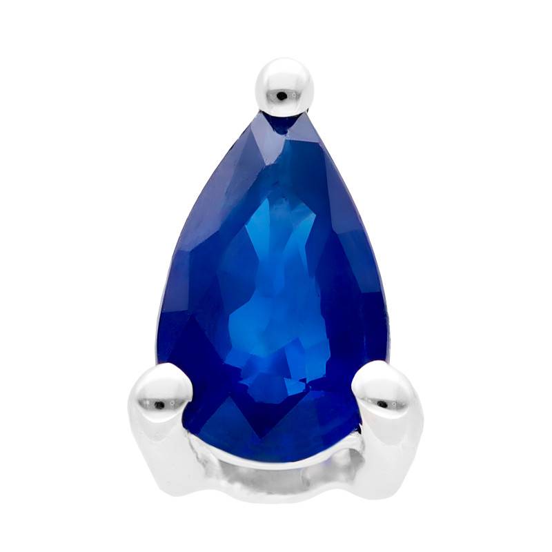 375/1000 White Gold Pear-Cut Pendant & 0.25 ct Sapphire - Aurora