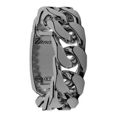 925 Sterling Silver Curb Chain Cubana Ring - EXA219-NR - Zancan