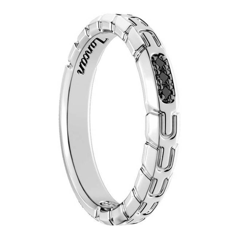 925 Silver Insignia & Black Spinels Ring - EXA156 - Zancan