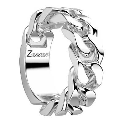 925 Sterling Silver Cubana Ring - EXA221-B - Zancan