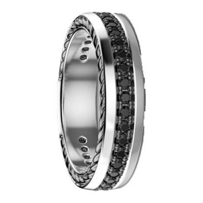 Bague Cosmopolitan en Argent 925 & Spinelles Noirs EXA107 - Zancan