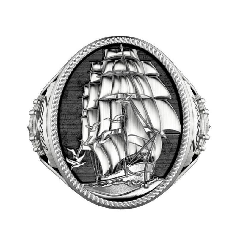 925 Silver Vintage Sailboat Ring - EXA185 - Zancan