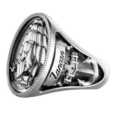 925 Silver Vintage Sailboat Ring - EXA185 - Zancan