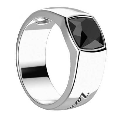 Bague Cosmostone Onyx & Argent ESA004 - Zancan