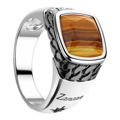 925 Silver & Tiger's Eye Cosmotone Ring - ESA003-T - Zancan