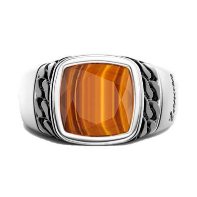 925 Silver & Tiger's Eye Cosmotone Ring - ESA003-T - Zancan