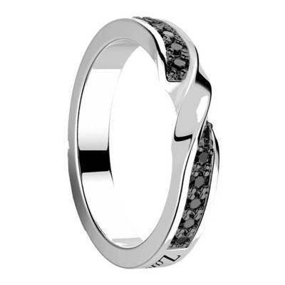 Bague Cosmopolite en Argent et Pierres Noires EXA201 - Zancan