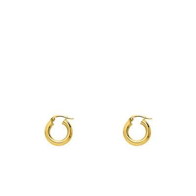 Créoles plaqué or fil 4 mm, Diamètre 10 mm à 25 mm - Emanessence