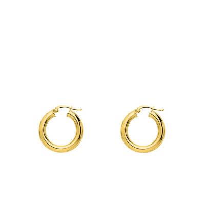 Créoles plaqué or fil 4 mm, Diamètre 10 mm à 25 mm - Emanessence