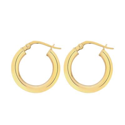 Créoles Caraïbes Fil Rond 3 mm Or Jaune 375, Diamètre 15 mm à 30 mm - Emanessence
