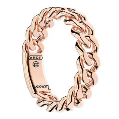 925 Silver Cubane Curb Chain Ring - EXA219-OR - Zancan