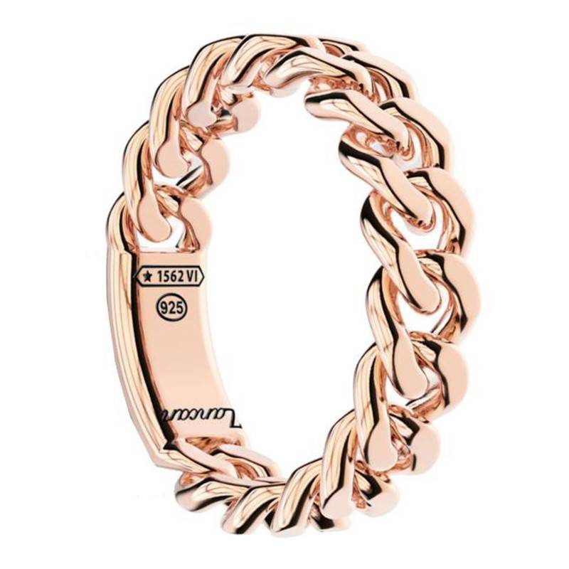 925 Silver Cubane Curb Chain Ring - EXA219-OR - Zancan