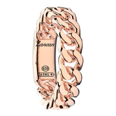 925 Silver Cubane Curb Chain Ring - EXA219-OR - Zancan