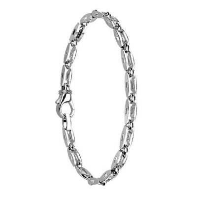 925 Silver & Black Spinel Insignia Bracelet, Length 19 cm to 21 cm - EXB599 - Zancan