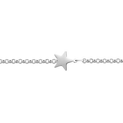 Bracelet étoile en Argent rhodié 925, Longueur 18 cm à 19,5 cm - Emanessence