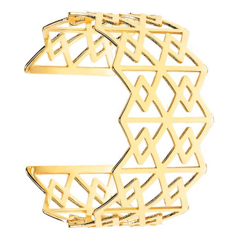 Léonie Gold Geometric Cuff Bracelet - Emma & Chloé