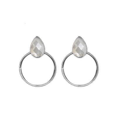 Halima Silver-Plated & Mother-of-Pearl Hoop Earrings - Emma & Chloé