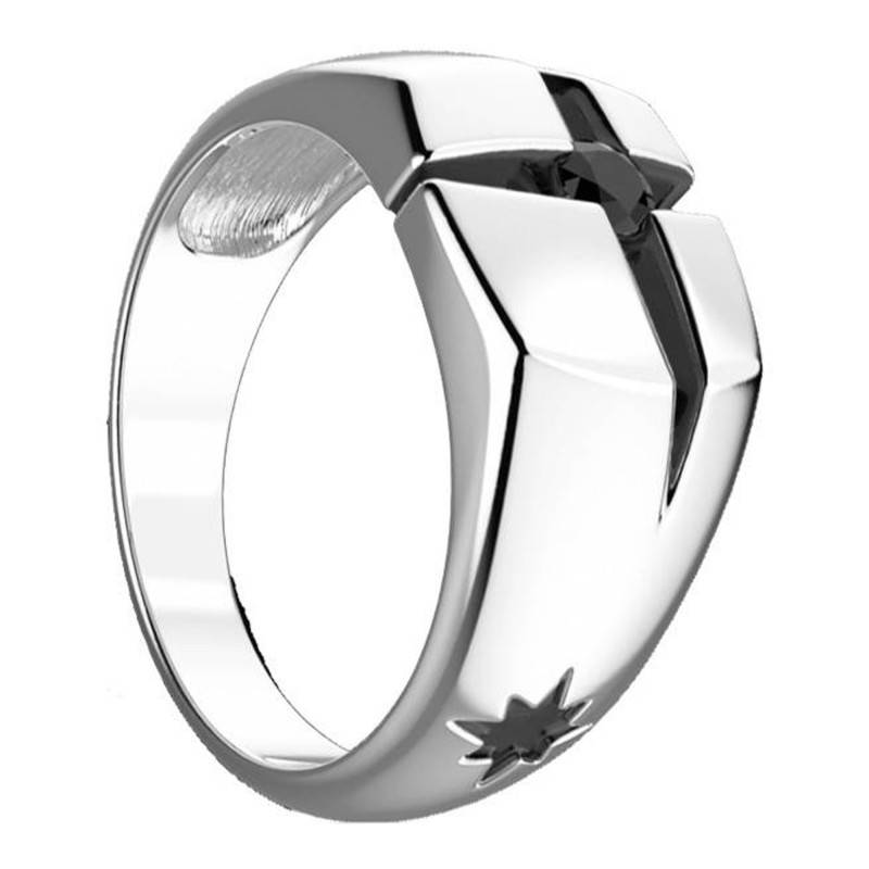 925 Silver Black Spinel Cosmopolitan Ring - EXA164 - Zancan