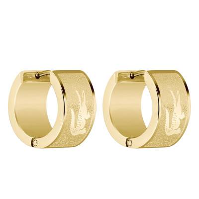 Gold-Tone Steel Backhand Hoop Earrings, 8 mm Diameter - 2040436 - Lacoste