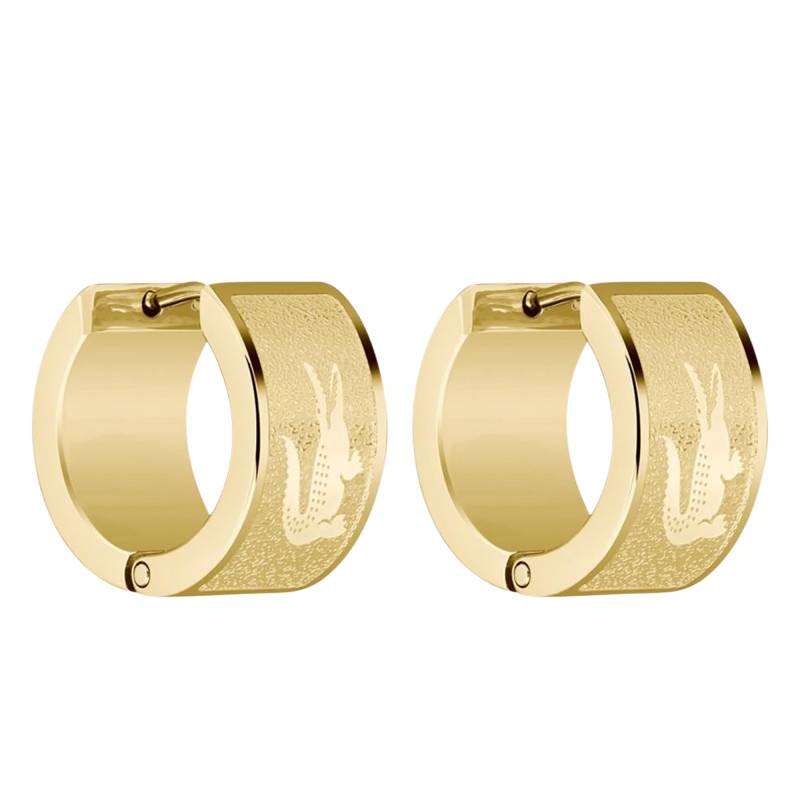 Gold-Tone Steel Backhand Hoop Earrings, 8 mm Diameter - 2040436 - Lacoste