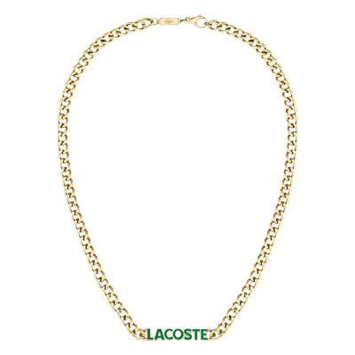 Gold-Tone Steel Script Necklace, 56 cm - 2040475 - Lacoste