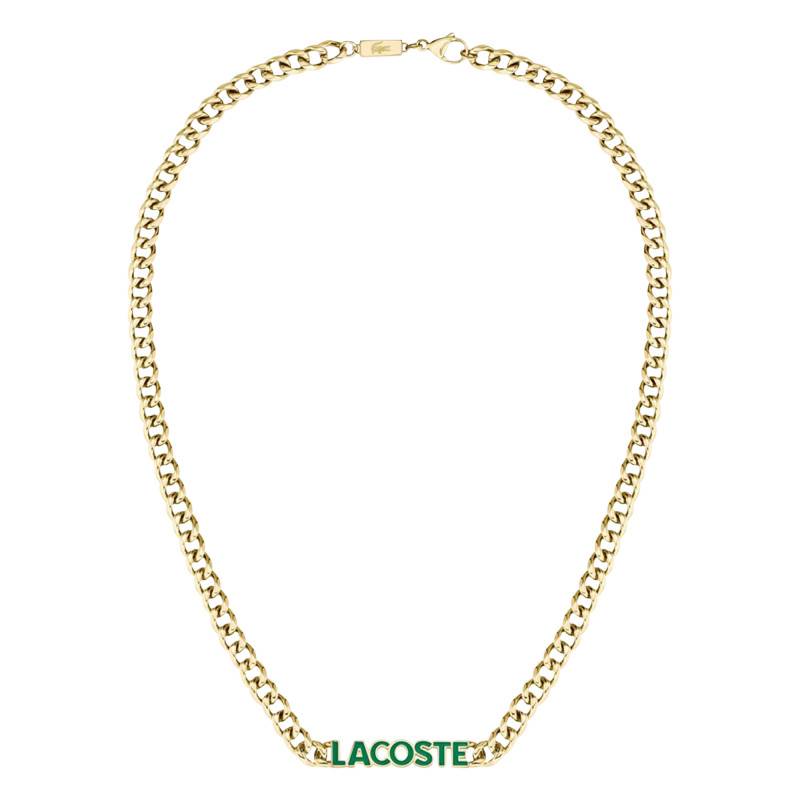Gold-Tone Steel Script Necklace, 56 cm - 2040475 - Lacoste