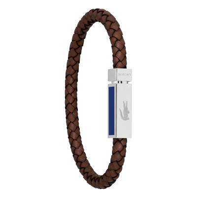 Bracelet Rokel en Acier et Cuir Marron - 2040450, Longueur 19 cm - Lacoste