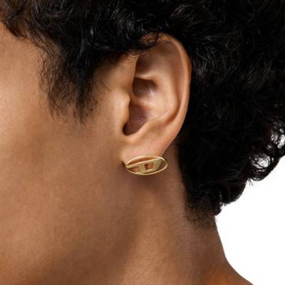 1 Oval D Logo Stud Earring - DX1590710 - Diesel