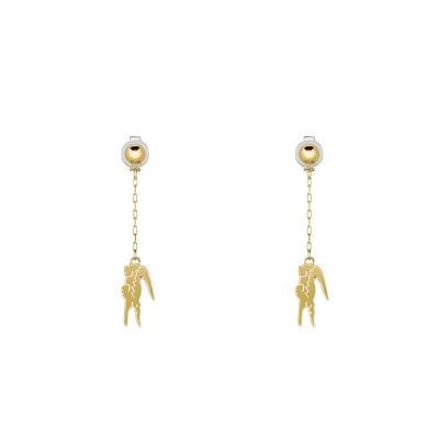 Gold-Tone Steel Crocodile Drop Earrings - 2040472 - Lacoste