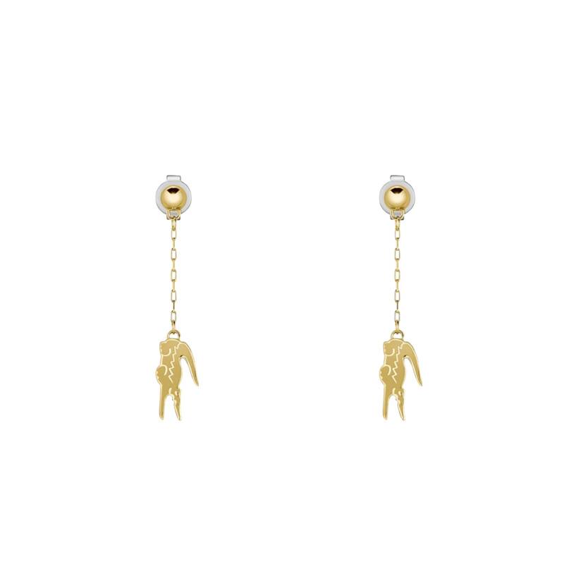 Gold-Tone Steel Crocodile Drop Earrings - 2040472 - Lacoste