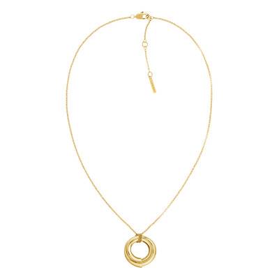 Collier CK Spiral en Acier Doré, Longueur 56 à 61 cm - 35000761 - Calvin Klein