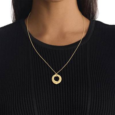 Collier CK Spiral en Acier Doré, Longueur 56 à 61 cm - 35000761 - Calvin Klein