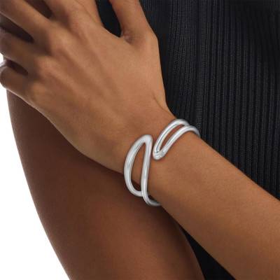 Steel CK Statement Links Open Bangle, 17.50 cm - 35000753 - Calvin Klein