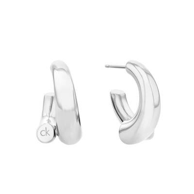 Steel CK Spiral Hoop Earrings - 35000764 - Calvin Klein