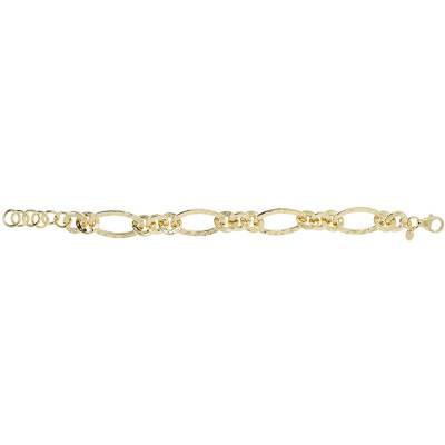 Wide Yellow Gold-Plated Jersey Bracelet, Length 19,50 cm to 22 cm - Etrusca Gioielli