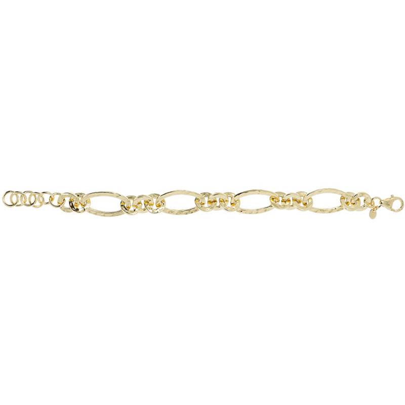 Wide Yellow Gold-Plated Jersey Bracelet, Length 19,50 cm to 22 cm - Etrusca Gioielli