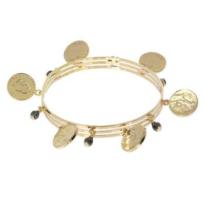Gold-Plated & Hematite Charm Bracelet - Etrusca Gioielli