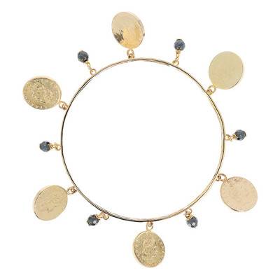 Gold-Plated & Hematite Charm Bracelet - Etrusca Gioielli