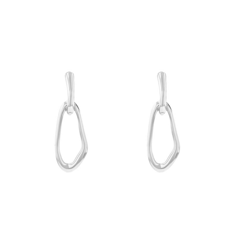 Steel CK Statement Links Drop Earrings - 35000749 - Calvin Klein