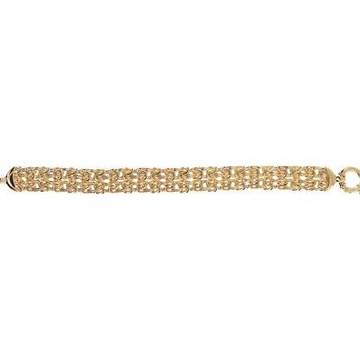 Yellow Gold-Plated Byzantine Jersey Bracelet, Length 18,50 cm - Etrusca Gioielli