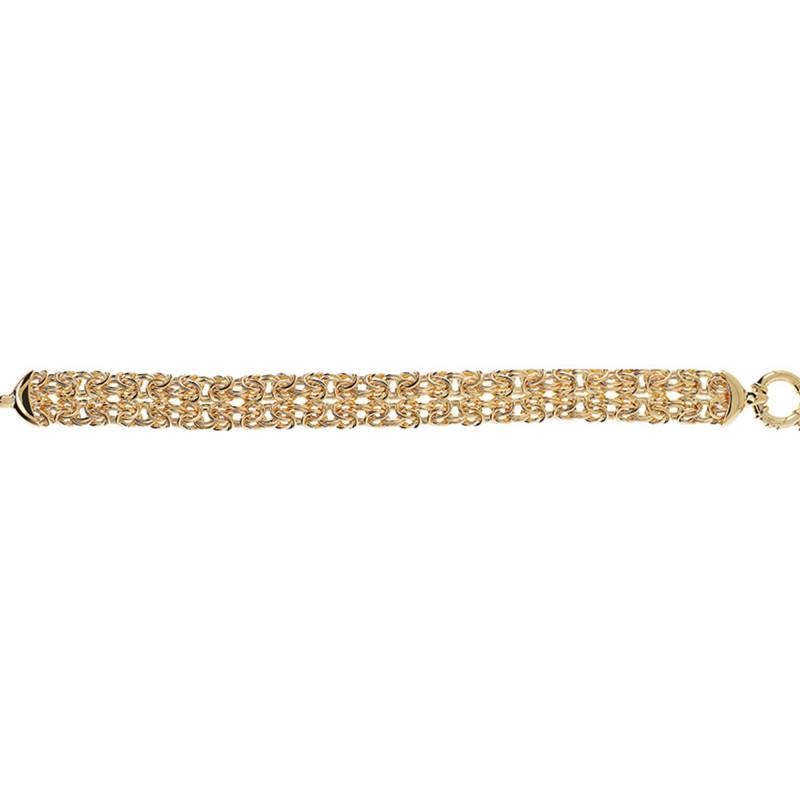 Yellow Gold-Plated Byzantine Jersey Bracelet, Length 18,50 cm - Etrusca Gioielli