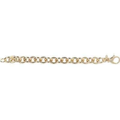 Yellow Gold-Plated Cylindrical Link Bracelet, Length 20 cm - Etrusca Gioielli