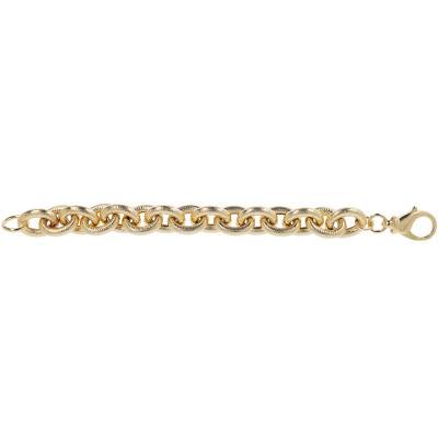 18K Yellow Gold-Plated Pointed Sleeve Bracelet, 20,5 cm Length - Etrusca Gioielli