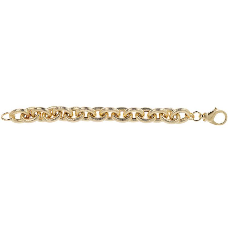 18K Yellow Gold-Plated Pointed Sleeve Bracelet, 20,5 cm Length - Etrusca Gioielli
