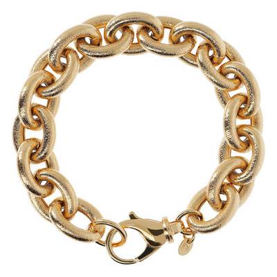18K Yellow Gold-Plated Pointed Sleeve Bracelet, 20,5 cm Length - Etrusca Gioielli
